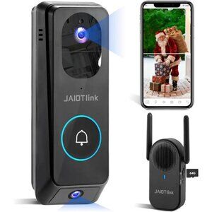 2K Dual Lens Video Doorbell Camera Wireless with Chime, Package Protection,